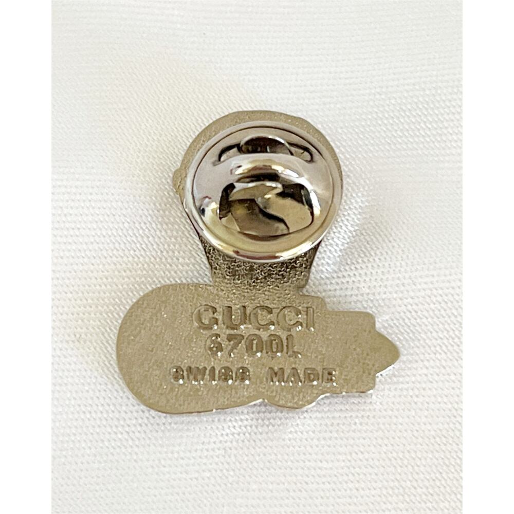 GUCCI Vintage 6700L Lapel Pin Brooch Silvertone Stamped 1990s RARE - Picture 9 of 12